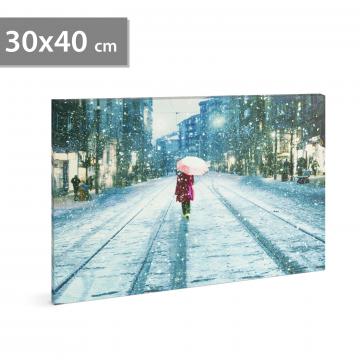 Tablou cu LED - peisaj de iarna, Family Pound 30 x 40