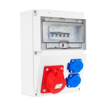 Tablou electric echipat cu o priza trifazica 16A 3P+N+E