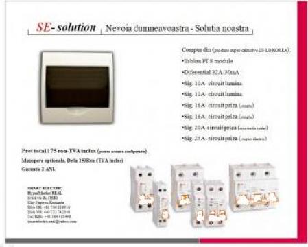 Tablou electric gata configurat cu sigurante