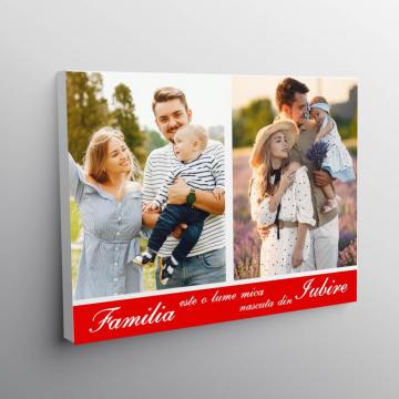 Tablou pe panza canvas personalizat - colaj 2 poze si text