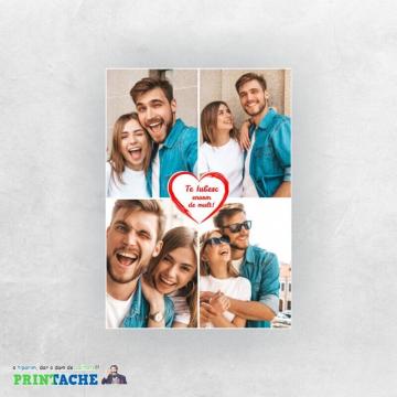 Tablou personalizat - Te Iubesc Enorm De Mult - Patru Poze