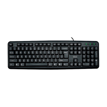Tastatura USB Well KU002 negru, lungime cablu 1.35 m