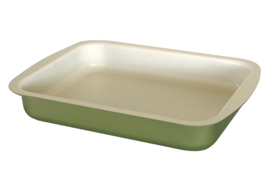 Tava Tango 35x25cm cu invelis ceramic antiaderent, verde