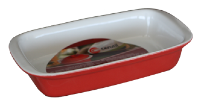 Tava ceramica Cerutil 34x22x6cm rosie