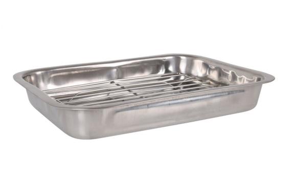 Tava inox pentru cuptor, cu grill, 34x24 cm