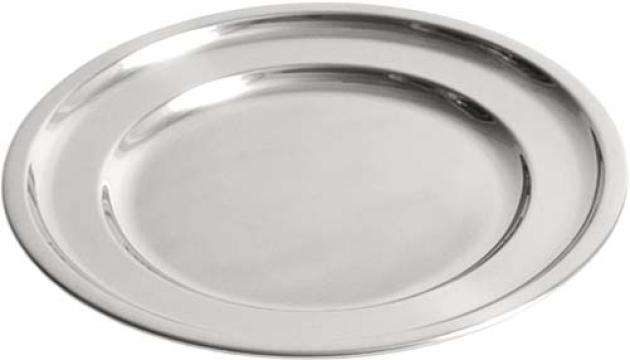 Tava inox rotunda pentru capacul cloche de 25 cm