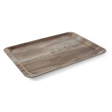 Tava servire 37x53 cm, din melamina cu aspect de lemn stejar
