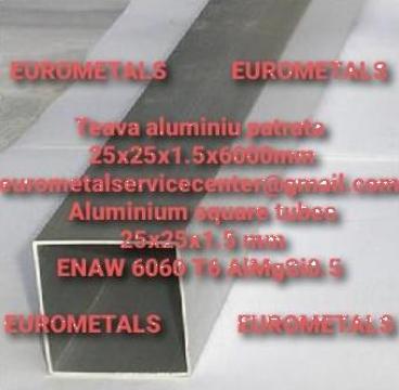 Teava aluminiu patrata 25x25x1.5mm