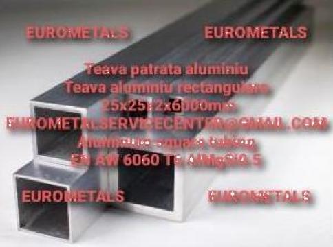 Teava aluminiu patrata 25x25x2mm