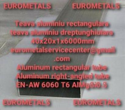 Teava aluminiu rectangulara 40x20x1mm