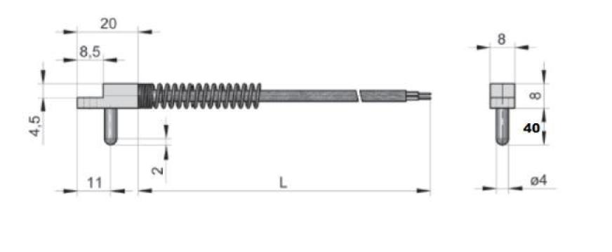 Termocuple J Fe-Ct TCJ 4mmx40mm