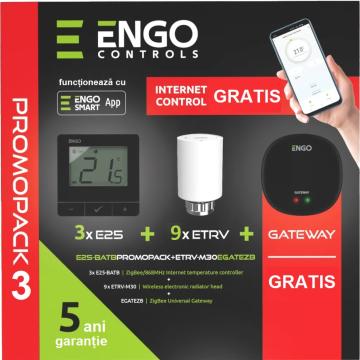 Termostat de camera Romopack 3 Engo cu 9 ETRV