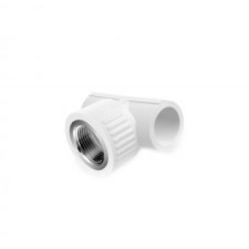 Teu cu filet metalic interior, PPR alb, 40x1 1/2"x40