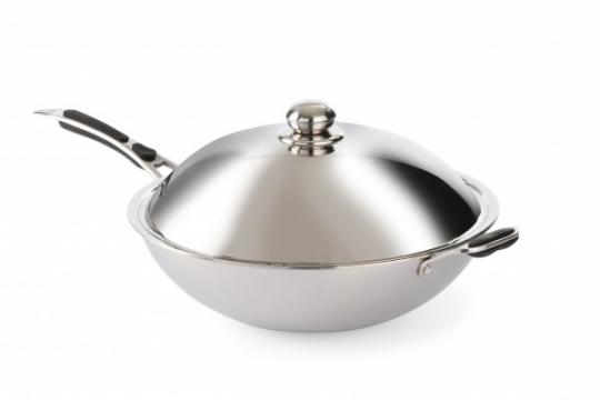 Tigaie wok 360x(H)180 mm, otel inoxidabil, 3 straturi