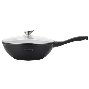 Tigaie wok cu interior marmorat cu capac 3.7 l 28cm RL-BW28M