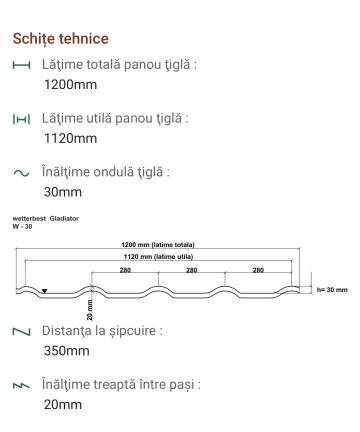 Tigla metalica Wetterbest 0.5 MM RAL 8017 mat maro