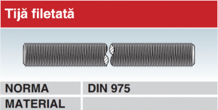 Tija filetata - DIN 975; DIN 976