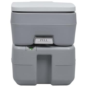 Toaleta portabila pentru camping, gri, 20+10 L
