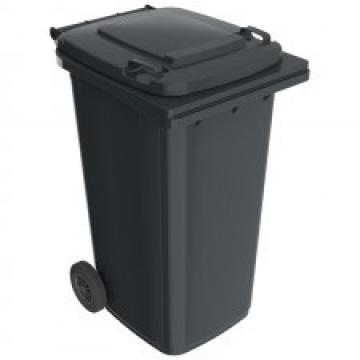 Tomberon gunoi pubela cu roti negru / 120litri