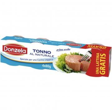 Ton bucati in suc propriu Donzela, 4 x 80g, 320g