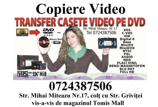 Transfer casete video pe DVD sau stick in Constanta