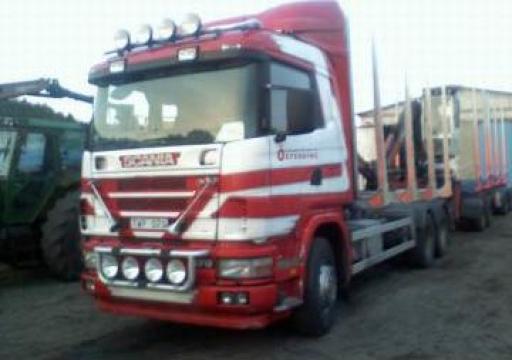 Transport busteni semiremorca Scania