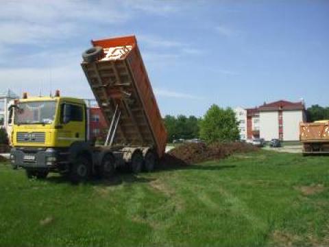 Transport pamant gazon