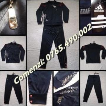 Trening dama Adidas bleumarin cu imprimeu argintiu