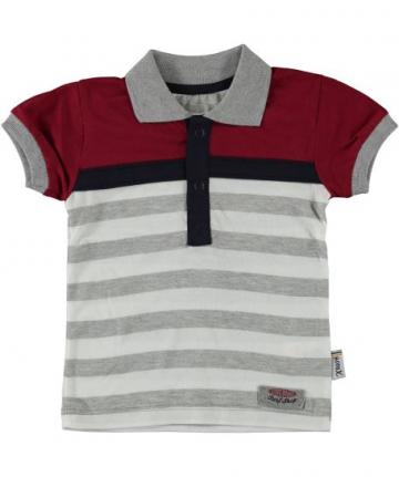 Tricou Polo, Surf Board, bumbac, baieti, rosu cu gri