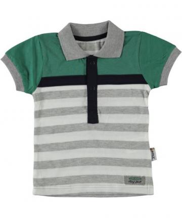 Tricou Polo, Surf Board, bumbac, baieti, verde cu gri