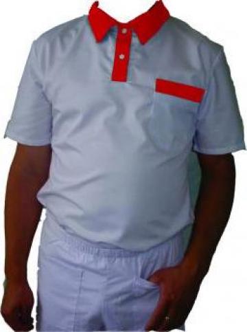 Tricou alb polo barbati