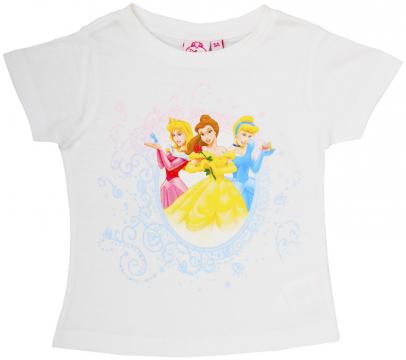 Tricou cu maneca scurta, Printesele Disney, alb