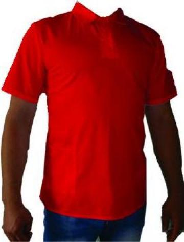 Tricou polo rosu cu maneca scurta