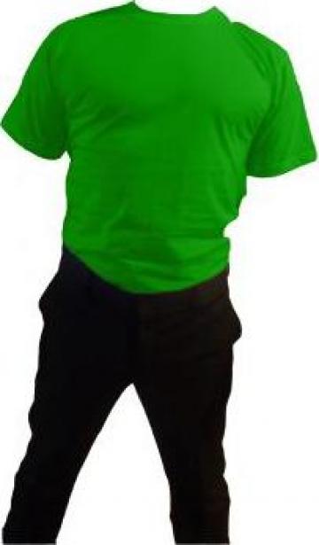 Tricou verde 100% bumbac maneca scurta