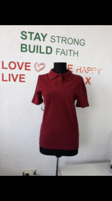 Tricou visiniu polo cu maneca scurta pentru restaurante