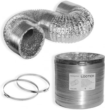 Tub flexibil pentru aer, din aluminiu spiralat, 153mmx2.5m