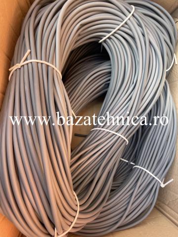 Tub varnis gri, din pvc, diametrul 6 mm, rola 100m