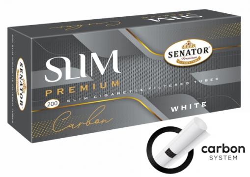 Tuburi tigari Senator Ultra Slim - Carbon White 24 mm