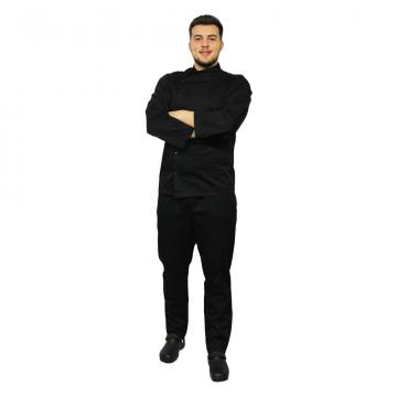 Uniforma bucatar - tunica negru cu maneca lunga