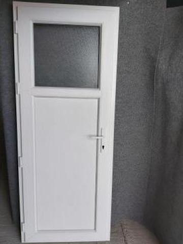 Usi termopan baie, profil PVC alb de 60 mm