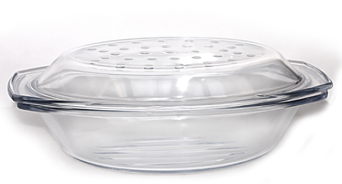 Vas yena cu capac Wol oval, sticla termorezistenta 2,9l 33,2