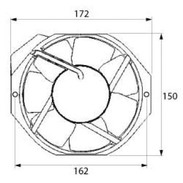 Ventilator axial 172mm x 150mm x 38mm