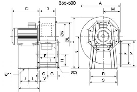 Ventilator centrifugal 400 grd CHMT/4- 400/165-4