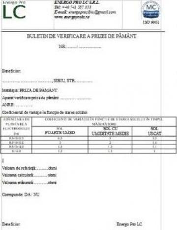 Verificare masurare priza de pamant si PRAM