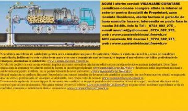 Vidanjare - curatare canalizare blocuri, coloane