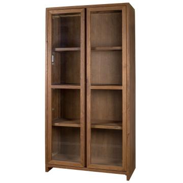 Vitrina cu 2 usi, lemn masiv stejar, 114 x 51 x 231 cm