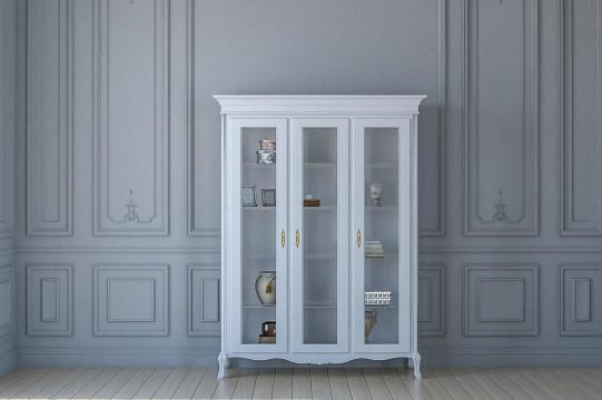 Vitrina cu 3 usi, lemn masiv, 1800 x 516 x 2200 mm