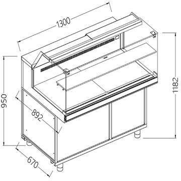 Vitrina frigorifica EN & GN, fereastra joasa, ventilata