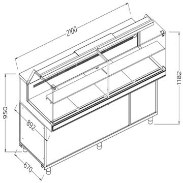 Vitrina frigorifica EN & GN, fereastra joasa, ventilata