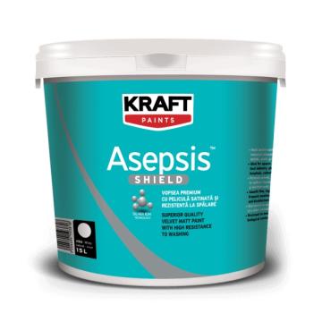 Vopsea lavabila antifuga alba Kraft Asepsis / 3litri